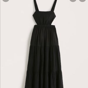 Abercrombie & Fitch Linen-Blend Cutout Maxi Dress